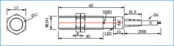 سنسورهای ظرفیت پیکربندی سه بعدی 24V M12 NPN NO 3 سنسور سطح مایع