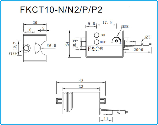 13mm خط لوله سطح آب سنجش PNP سوئیچ خازنی FKCT10-P 12-24V DC
